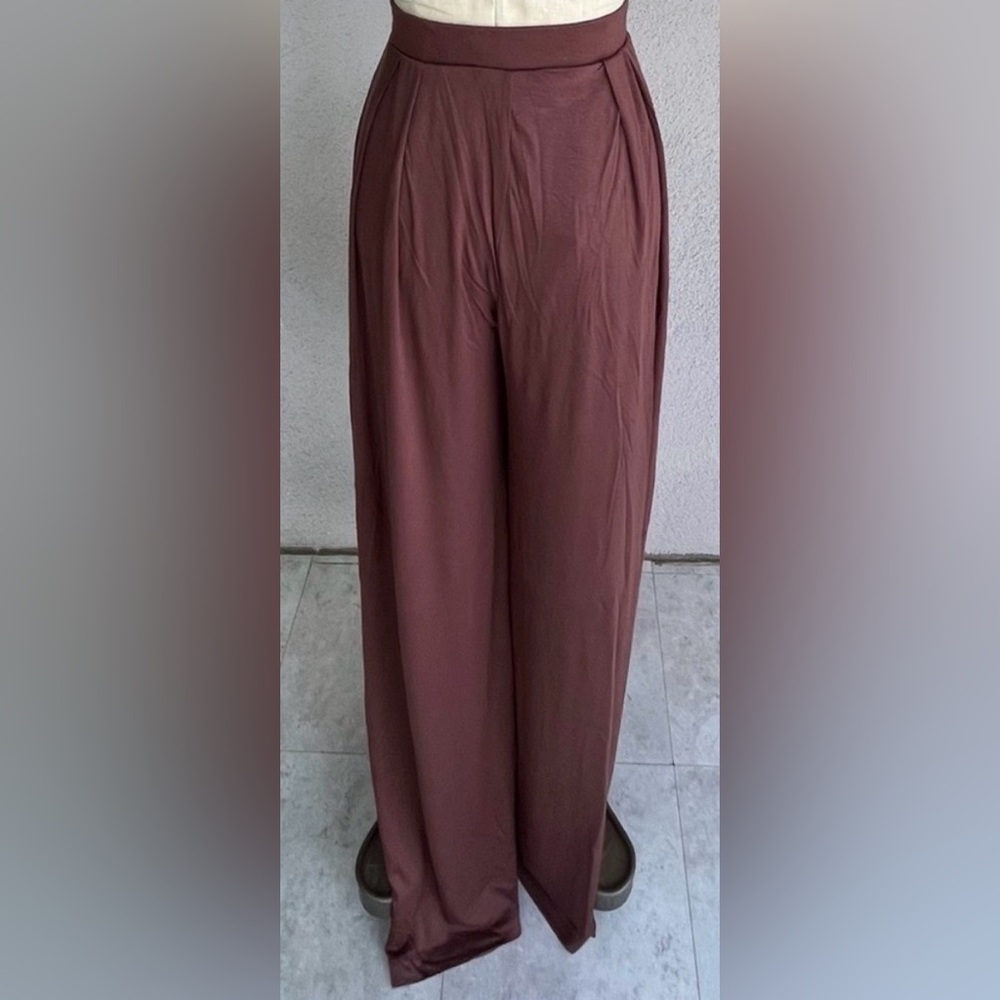 Women’s Self-Double Layer Dark Brown Pants Medium - Picture 5 of 6